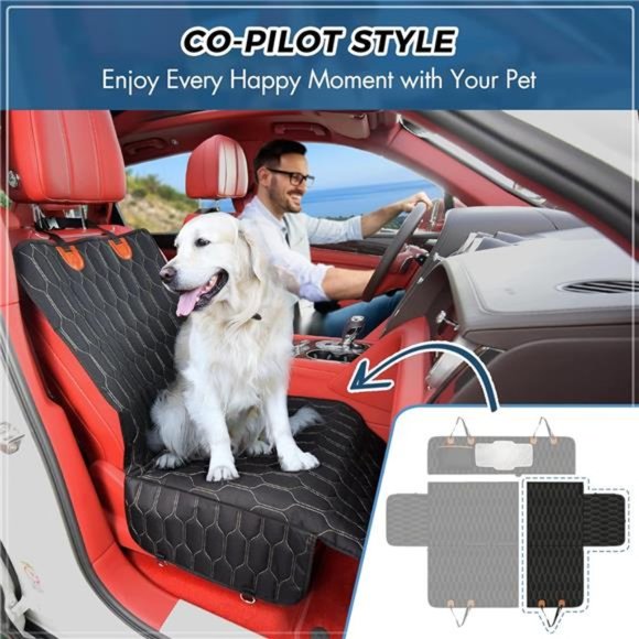 6-in-1 Dog Car Seat Cover, 100% Waterproof Dog Hammock for Car, Scratchproof - Picture 6 of 6
